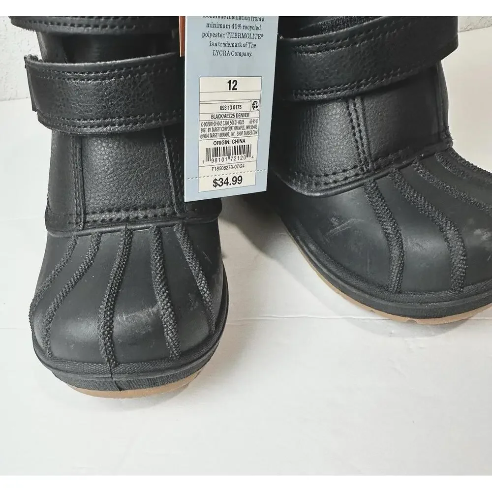 Toddler Denver Winter Boots - Cat & Jack Black Size 12 - Picture 9 of 9